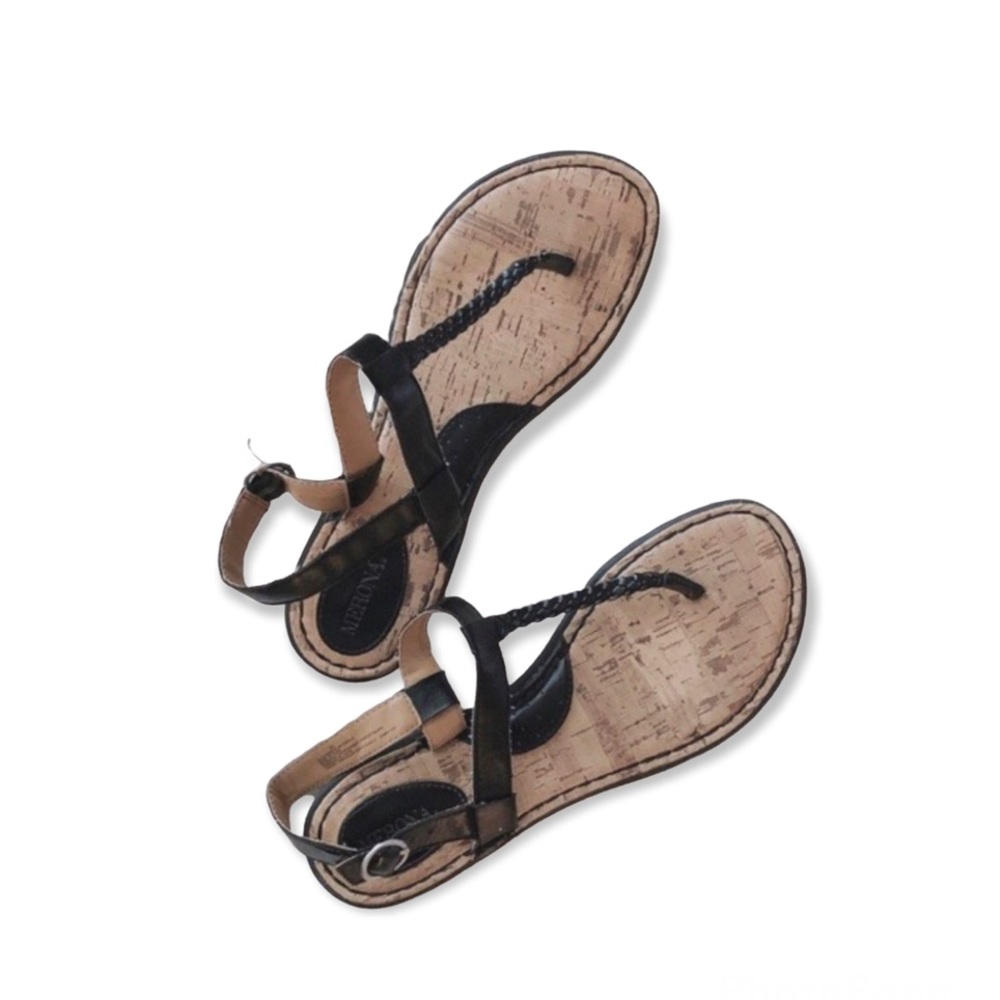 Merona Thong Sandals Braided Black Size 8.5M